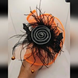 Halloween fashion head dress‎ orange w/black bats headband